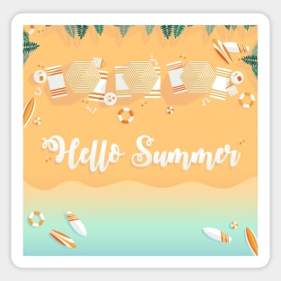 Sandy beach, summer illustration Sticker